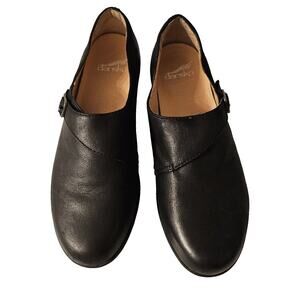 DANSKO Womens Black Soft Leather Strap Comfort Loafers Euro 39 US 8-8.5